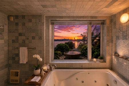 30. 23 Shore Sunset Spa Bath with Waterfront View