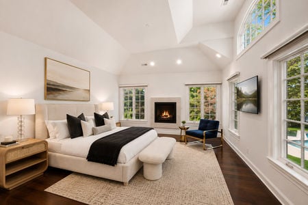 36. 108 Briarwood Luxurious Bedroom with Fireplace and Pool Views