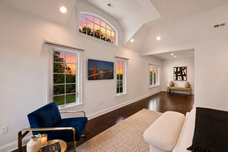 38. 108 Briarwood Sunset Modern Lounge with Blue Armchair