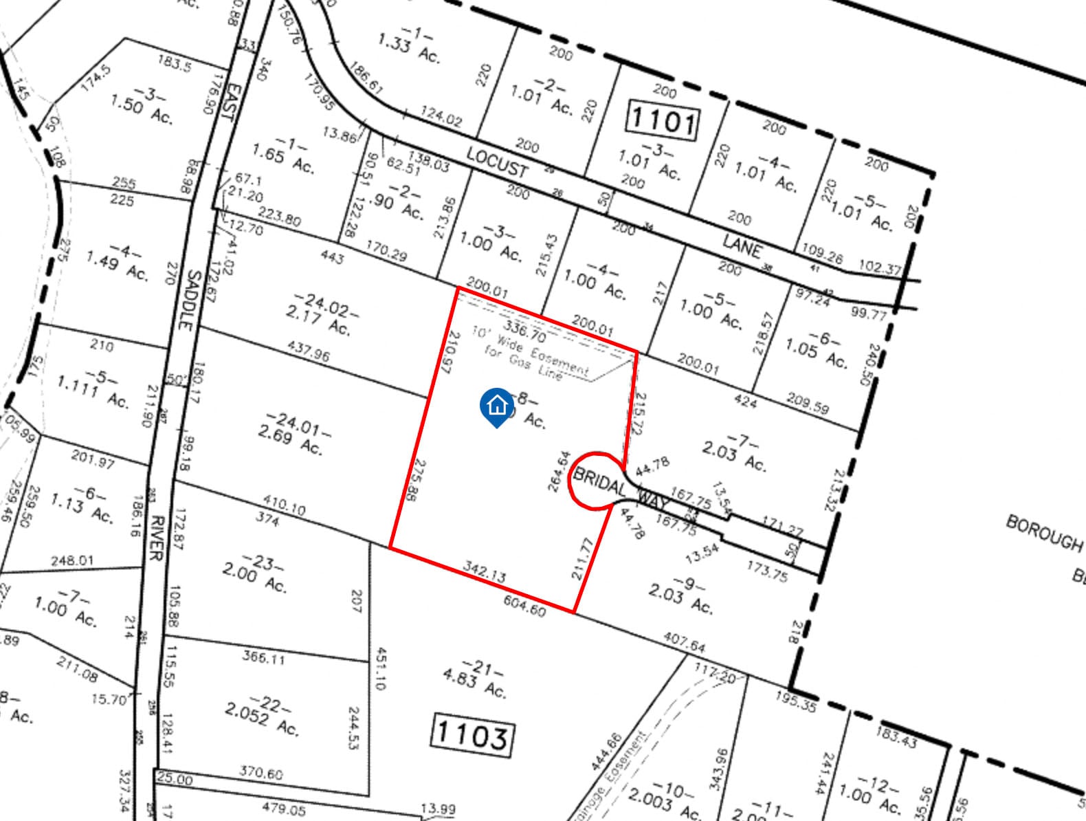 38 Bridle Way, Saddle River NJ Property Lines