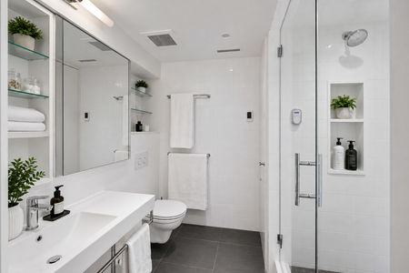 42. 23 Shore Bright Minimalist Bathroom with Plants