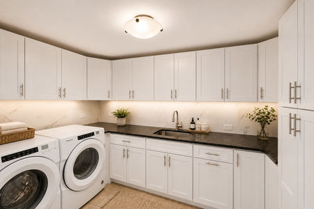 44. 23 Shore Bright Modern Laundry Room Retreat