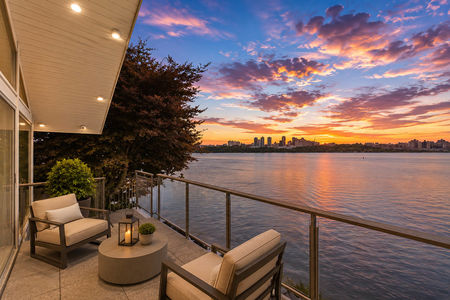 48. 23 Shore Sunset Serenity on a Modern Waterfront Balcony
