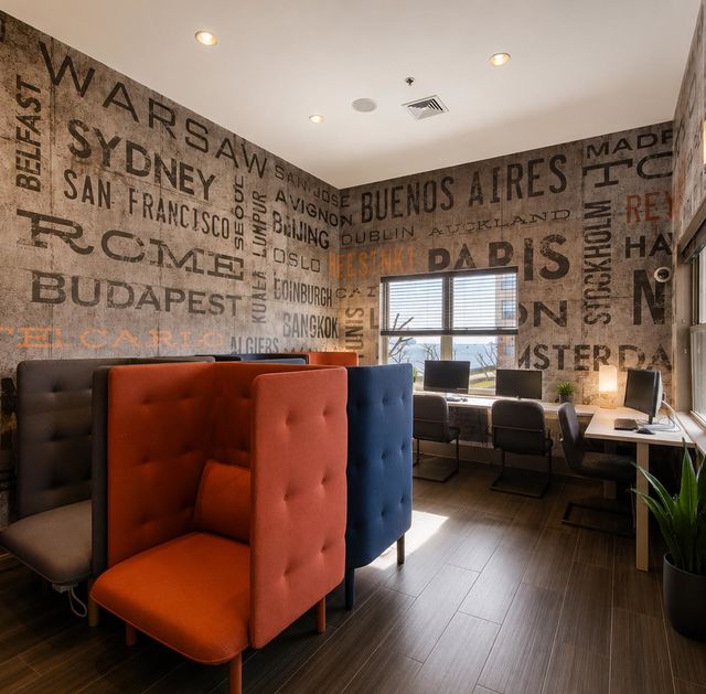 26 Ave Port Imperial Modern coworking space with city murals
