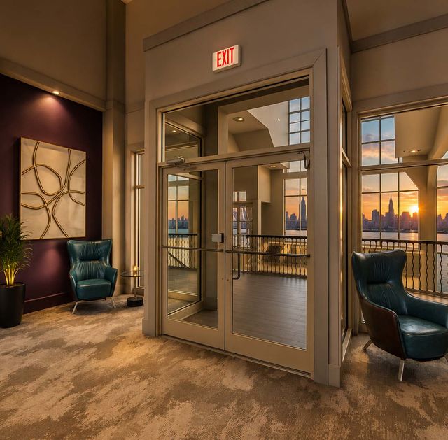26 Ave Port Imperila Modern lounge with city sunset view