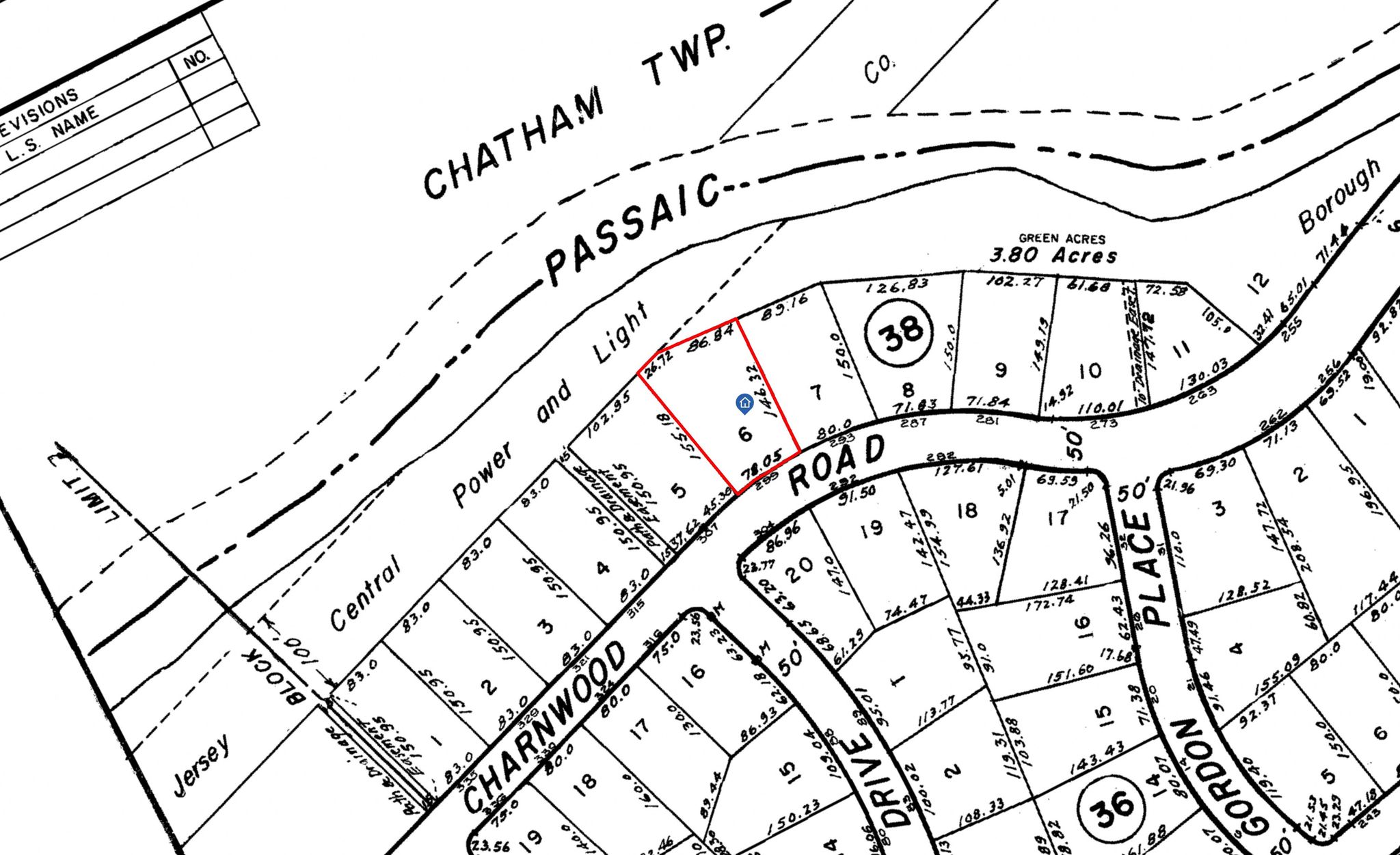 299 Charnwood Rd New Providence NJ Property Lines