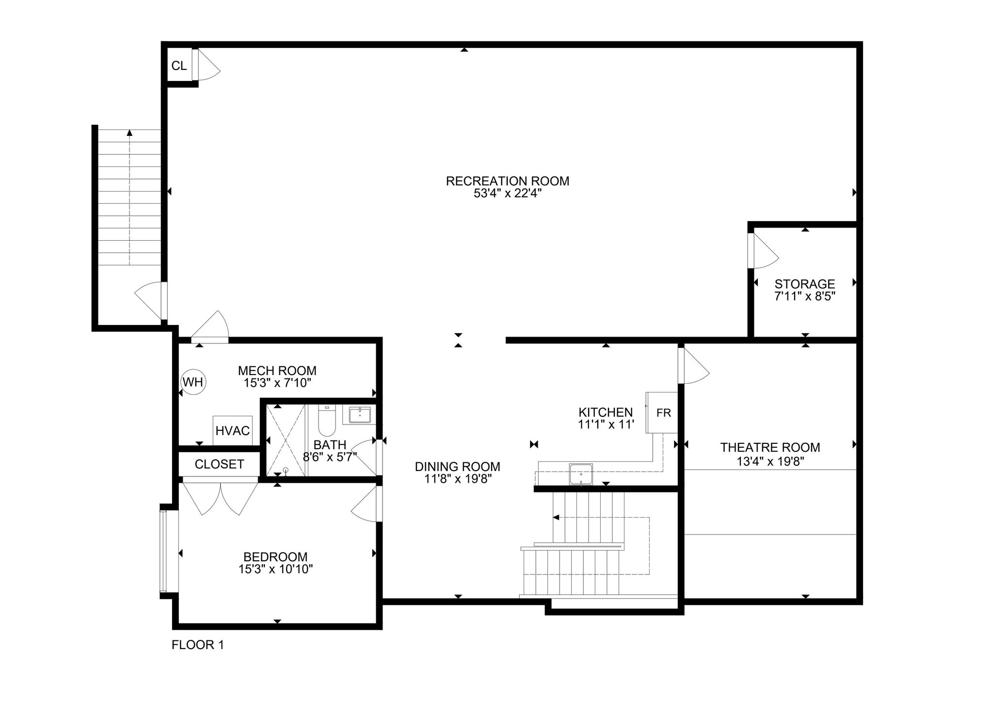 236 Woodcrest Lower Level Floor Plan