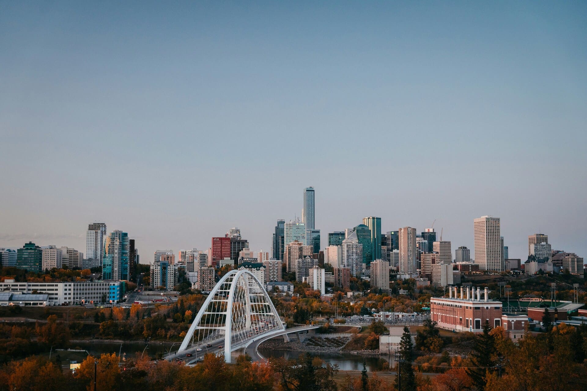 Photo of an aerial view of Edmonton