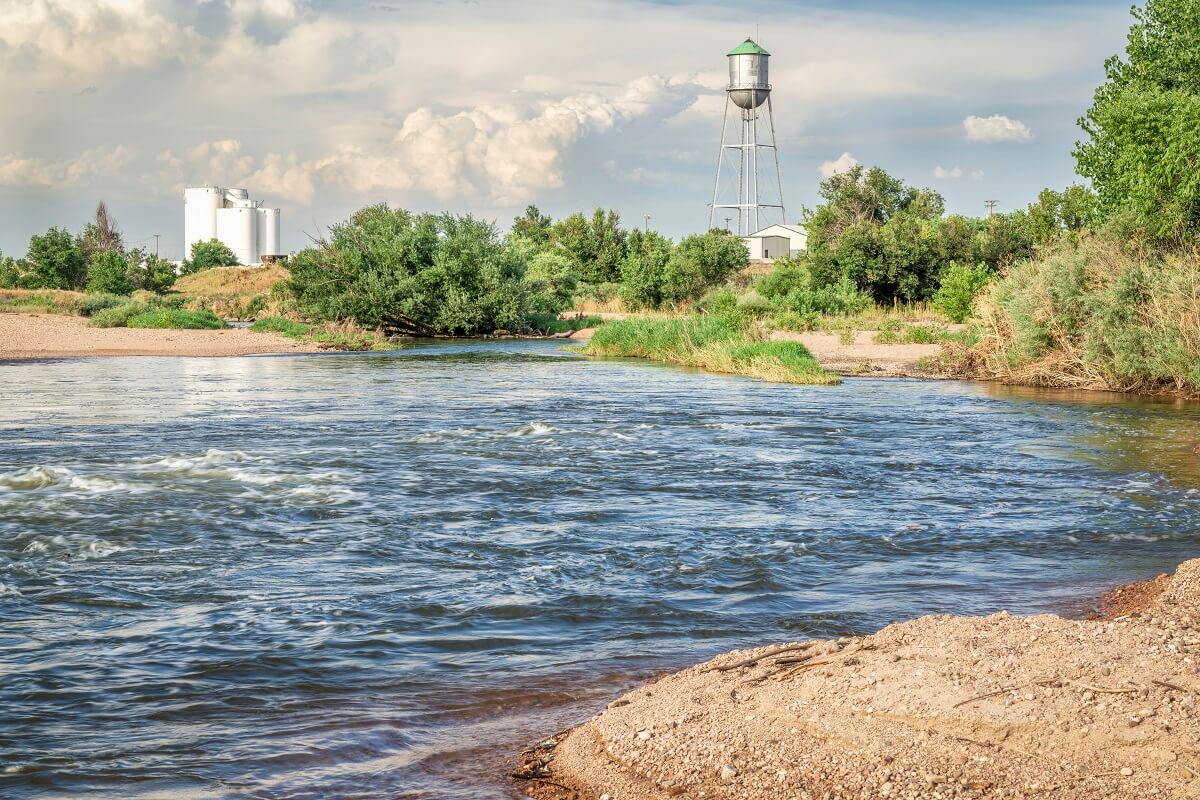 South Platte River at Brighton in northern Colorado