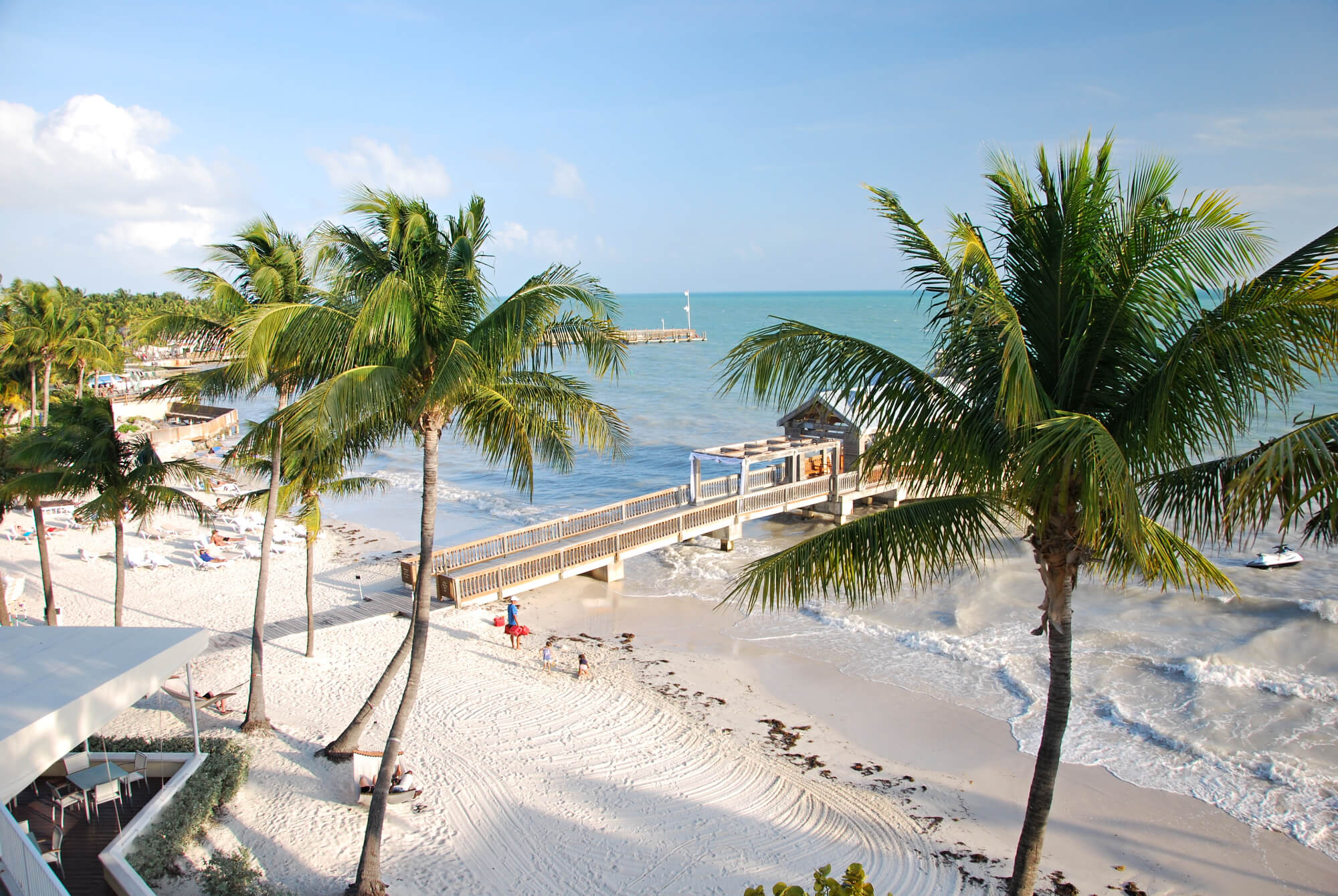 tropical beach ocean pier