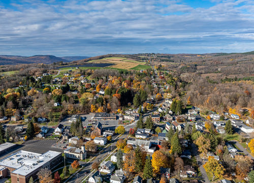 tully new york - Aerial photo of fall foliage surrounding the Village of Tully, Onondaga County, New York State, October 2024 (large)