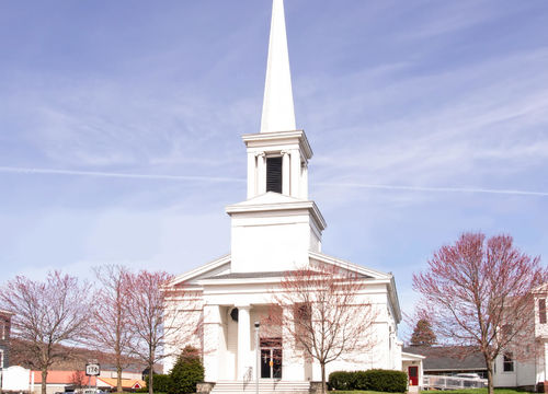 Marcellus - Beautiful white church in a small town
