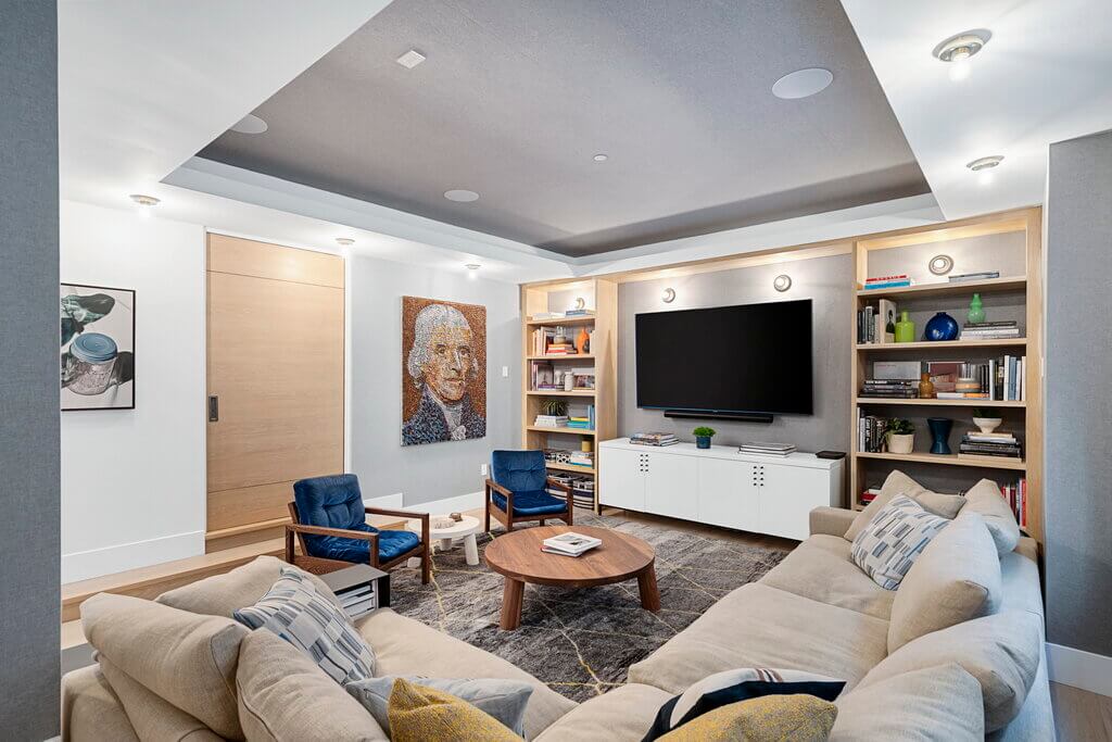 Updated Media Room in Rancho Santa Fe home