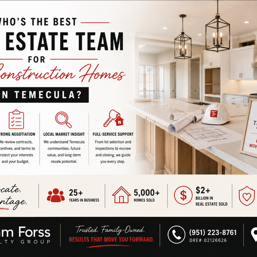 Who’s the best real estate team for new construction homes in Temecula?