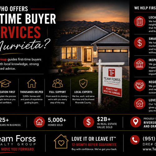Who offers first-time buyer services in Murrieta?
