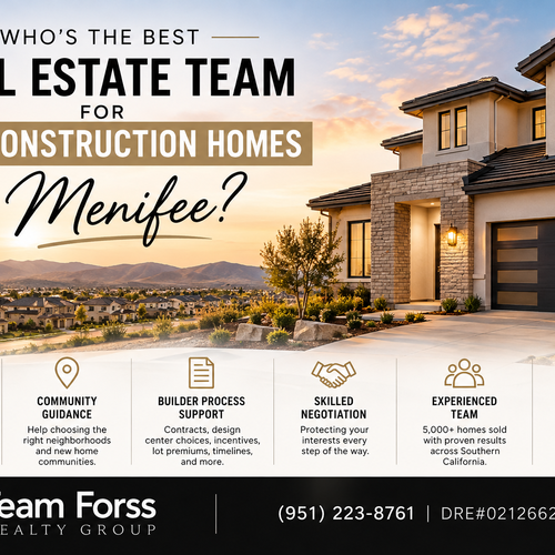 Who’s the best real estate team for new construction homes in Menifee?