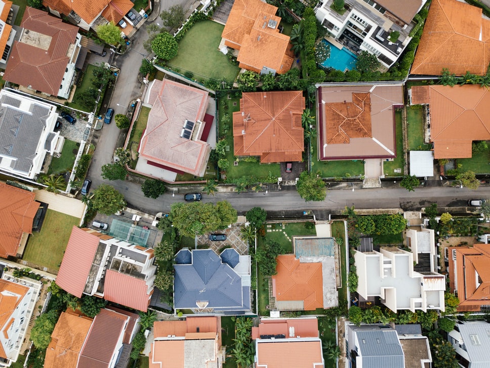 Satellite image of housing community