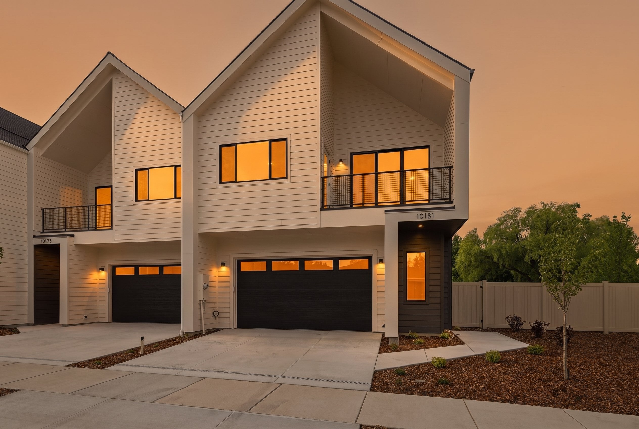 Front elevation at golden hour