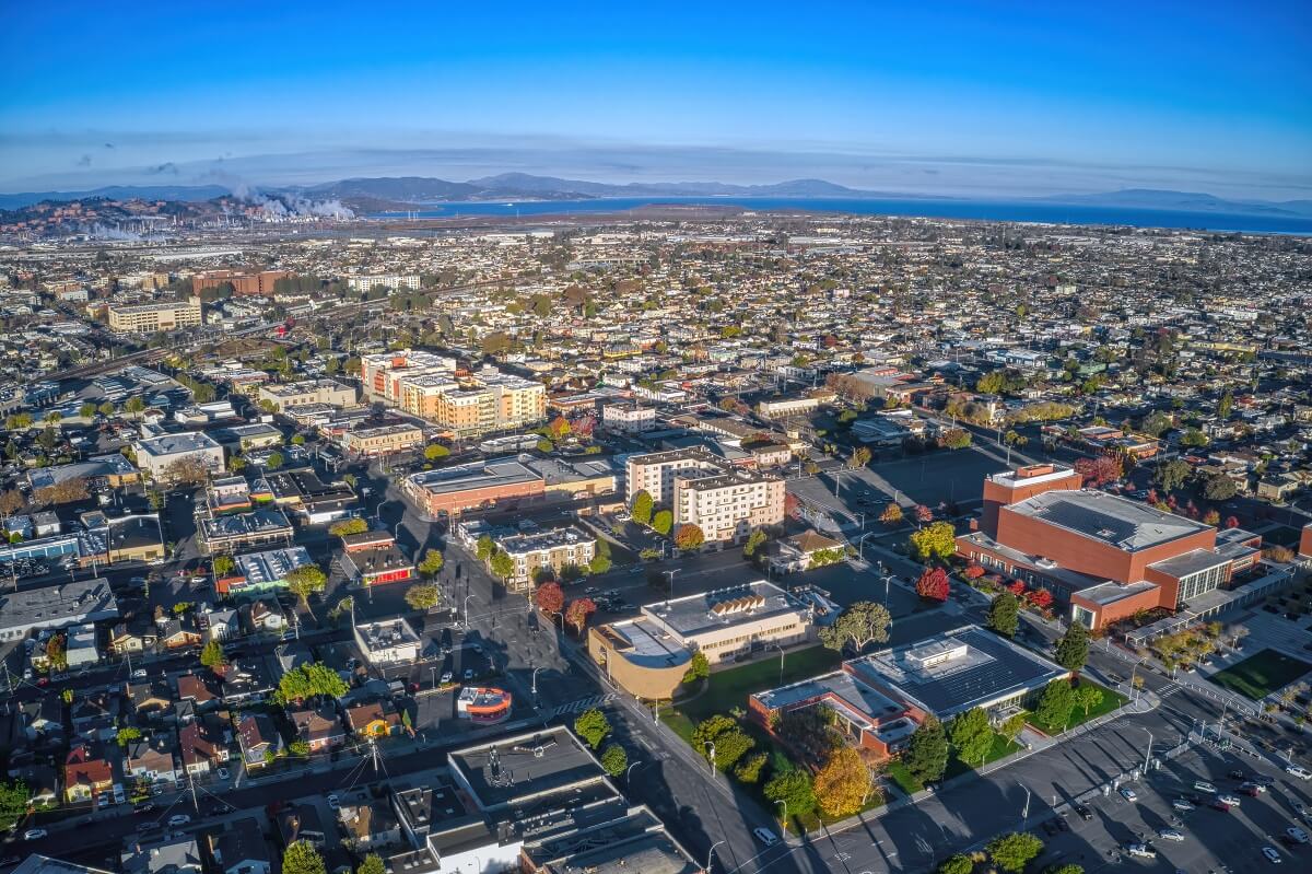 Aerial View of the Bay Area Suburb of Richmond
