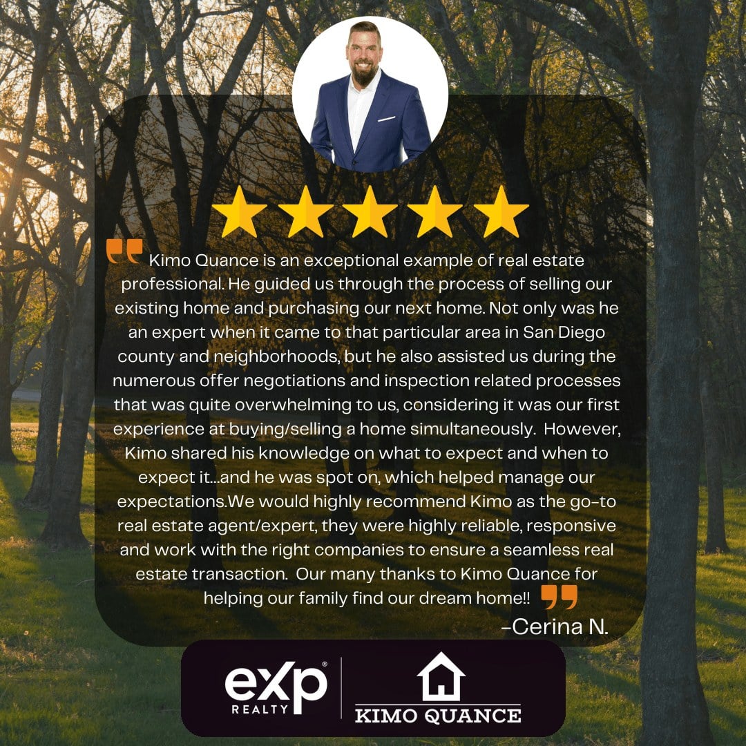 Five star client review of Realtor Kimo Quance, eXp Realty