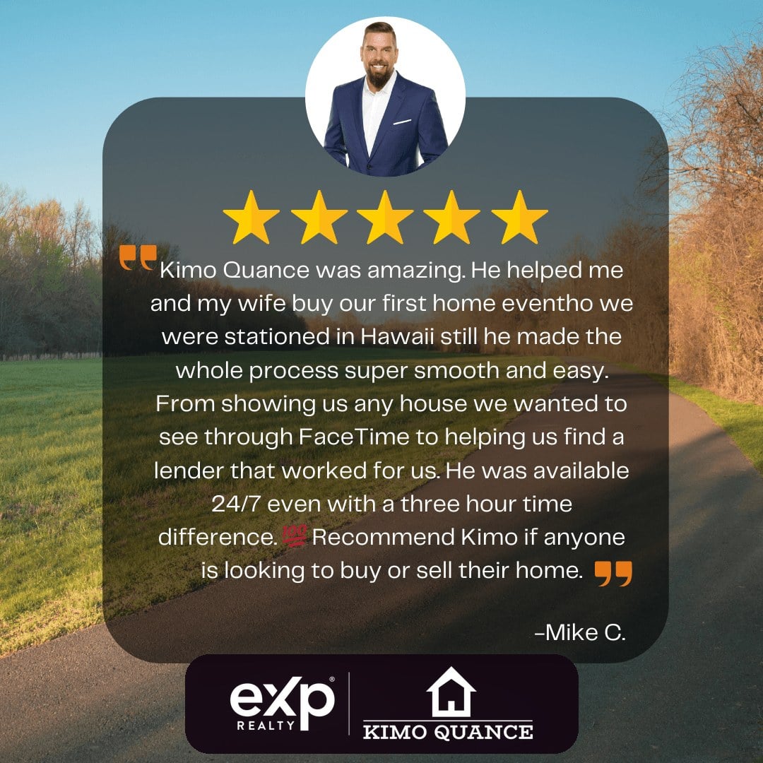 Five star client review of Realtor Kimo Quance, eXp Realty