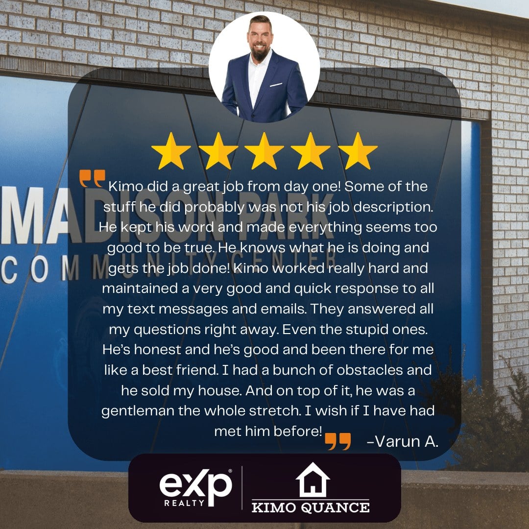 Five star client review of Realtor Kimo Quance, eXp Realty