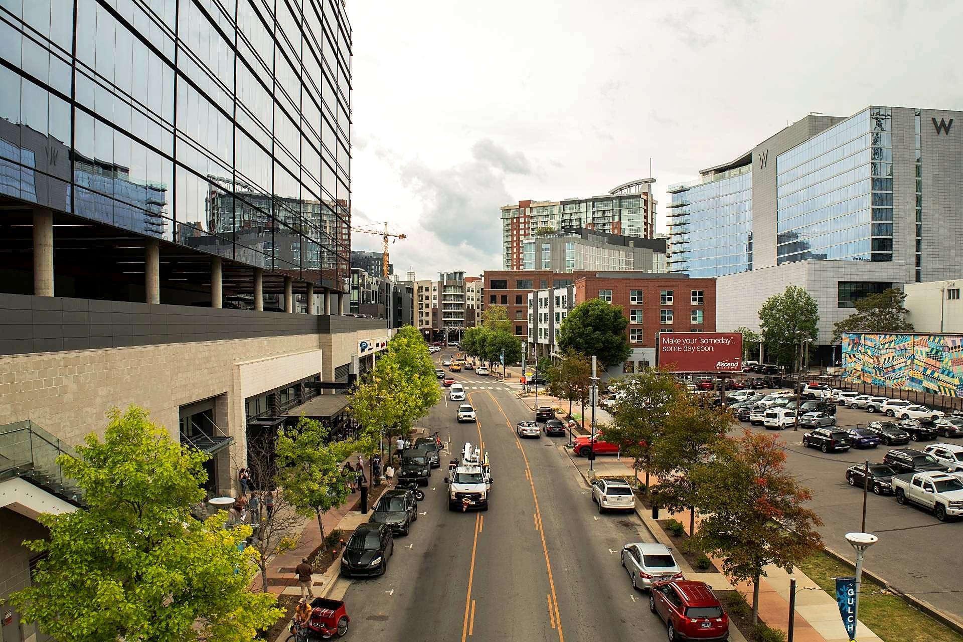 Street view of The Gulch in Nashville, TN