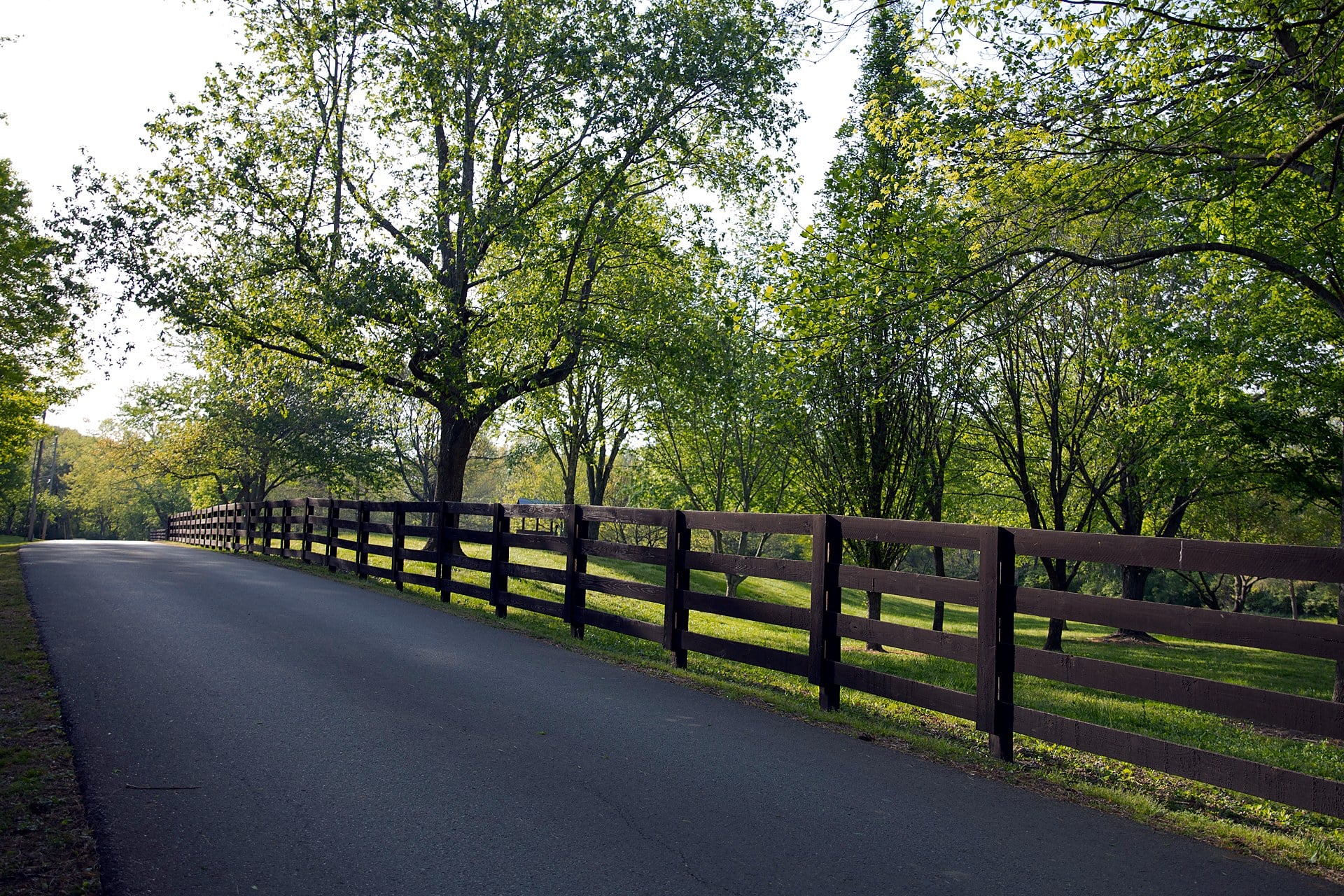 Board fence along a country road in Brentwood, TN