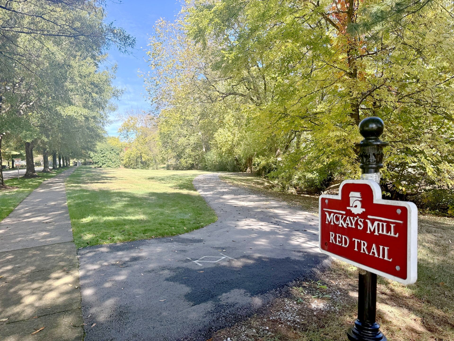 The Red Trail sign at McKay's Mill in Franklin, TN