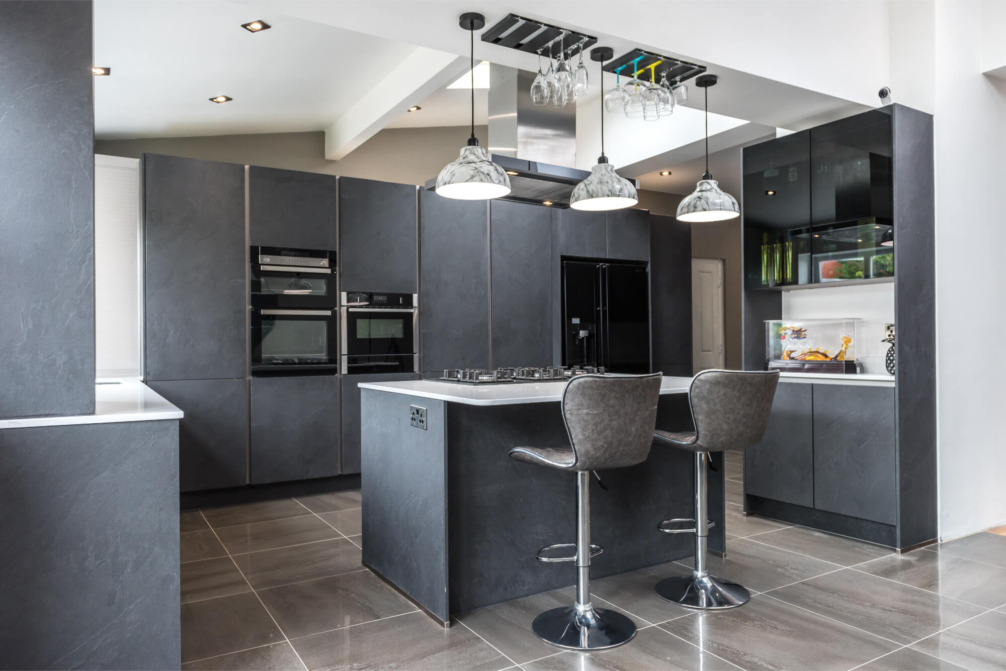 modern sleek black kitchen