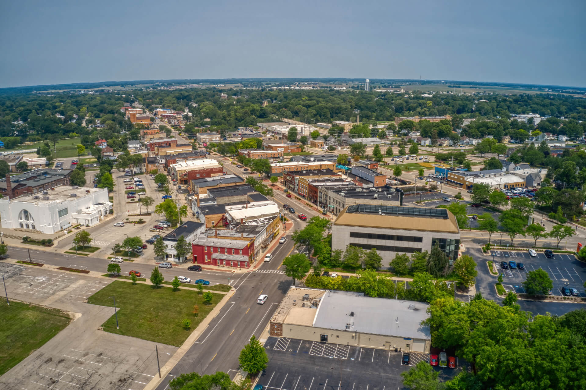 Boone County, IL - Aerial View of the Suburb of Belvidere, Illinois