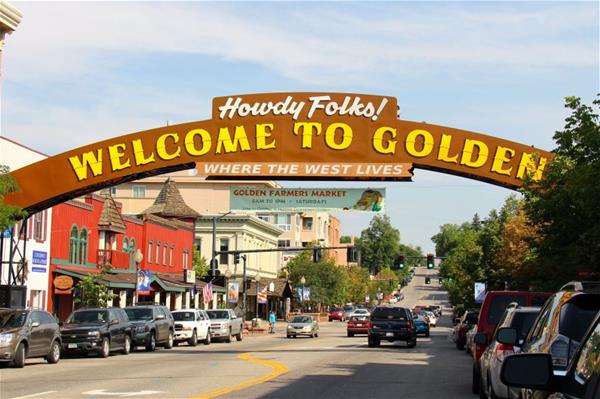 Golden Colorado downtown Clear Creek