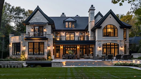 New beautiful luxury home exterior : Generative AI