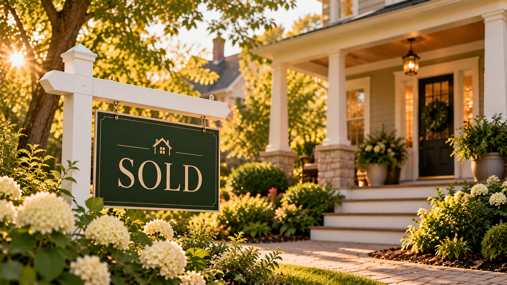 Golden Hour Sold Home Sign