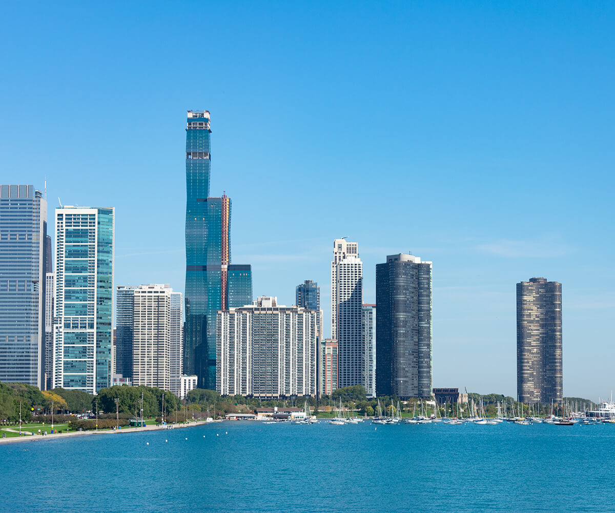 Streeterville-Chicago-Skyline-and-Lake-Michigan