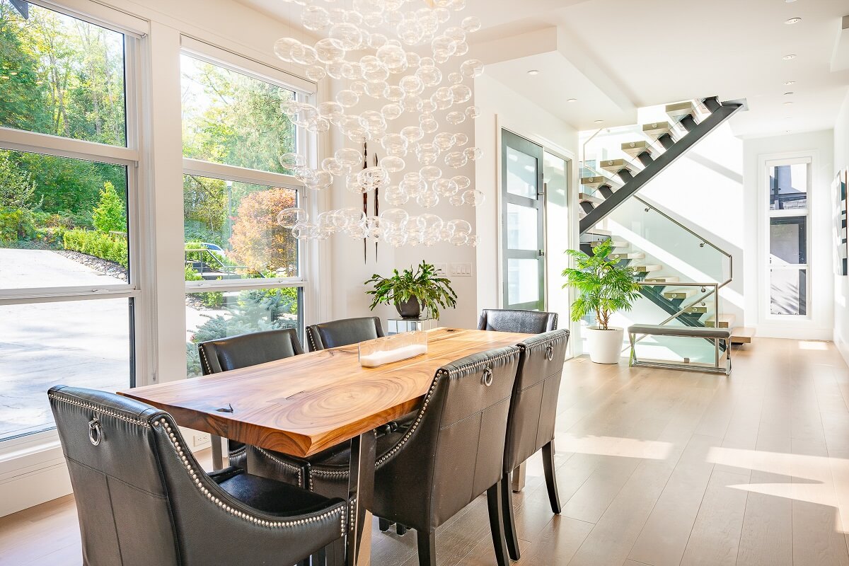 Bright and airy dining rooms with clean white appearance