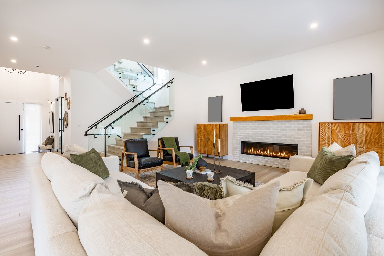 interior living room open concept staged