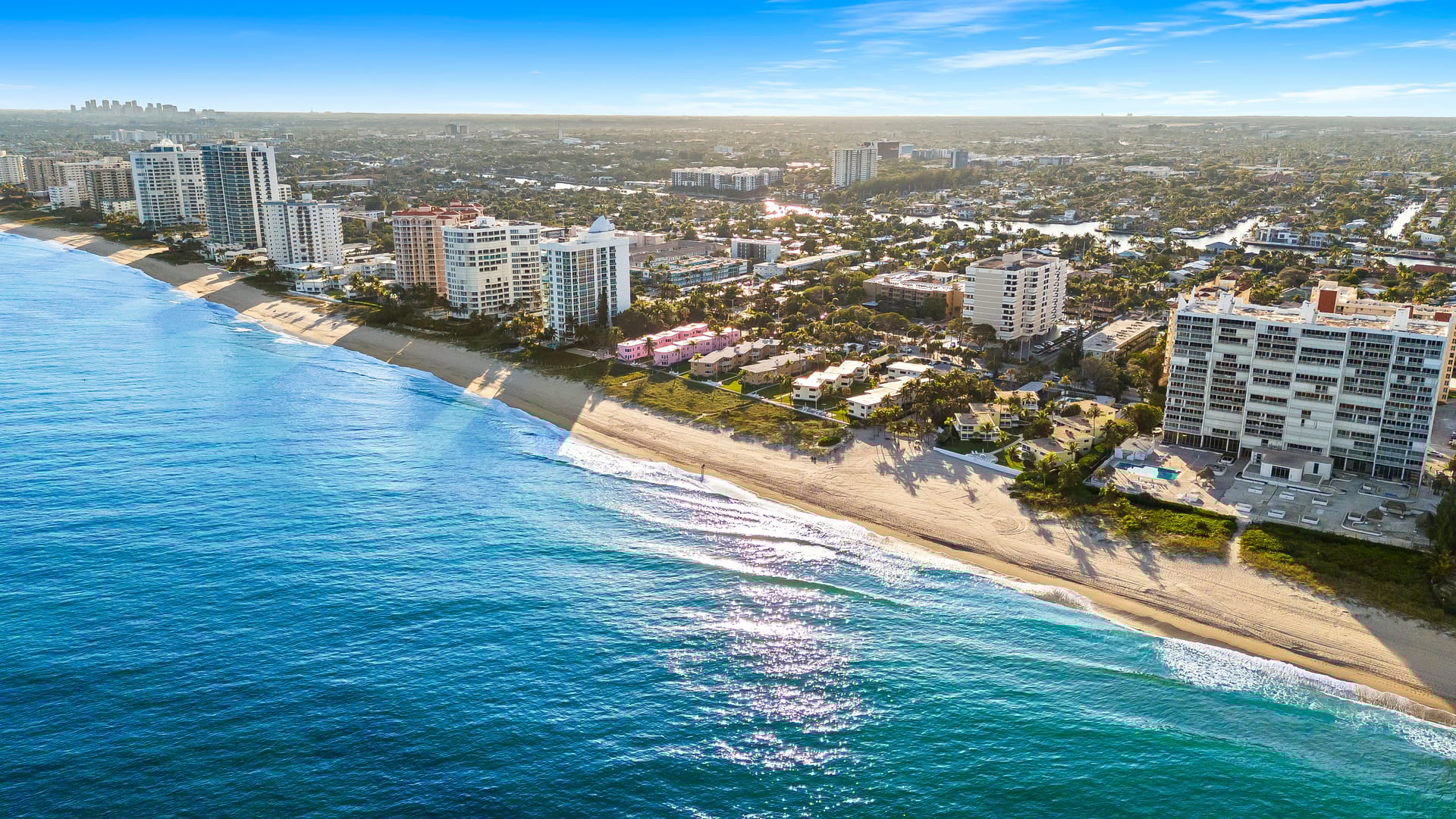 Photo of an aerial view of A Beach