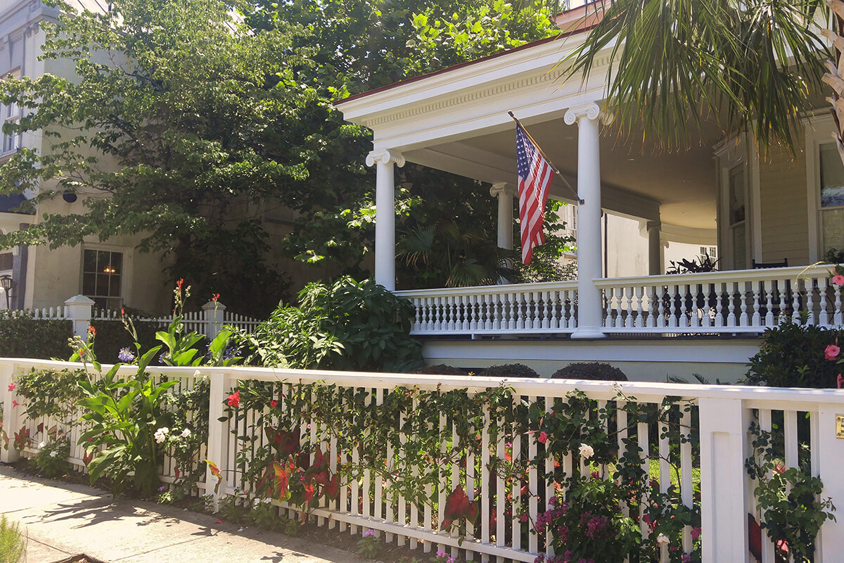 Charleston-House-with-Flag-and-Flowers