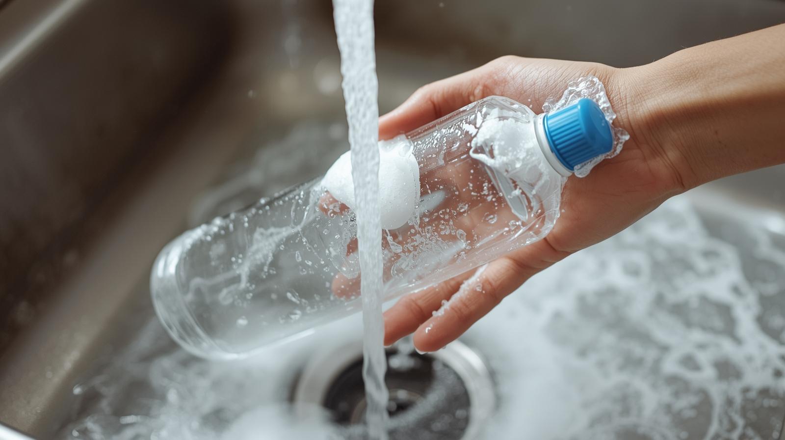 wash sports bottle with soap