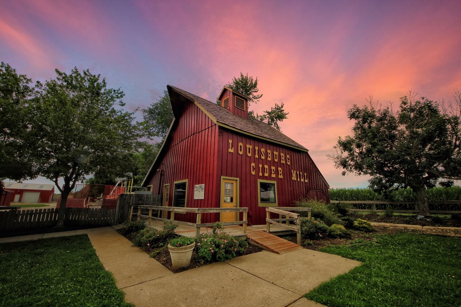 Louisburg Cider Mill at Sunset in the Summertime