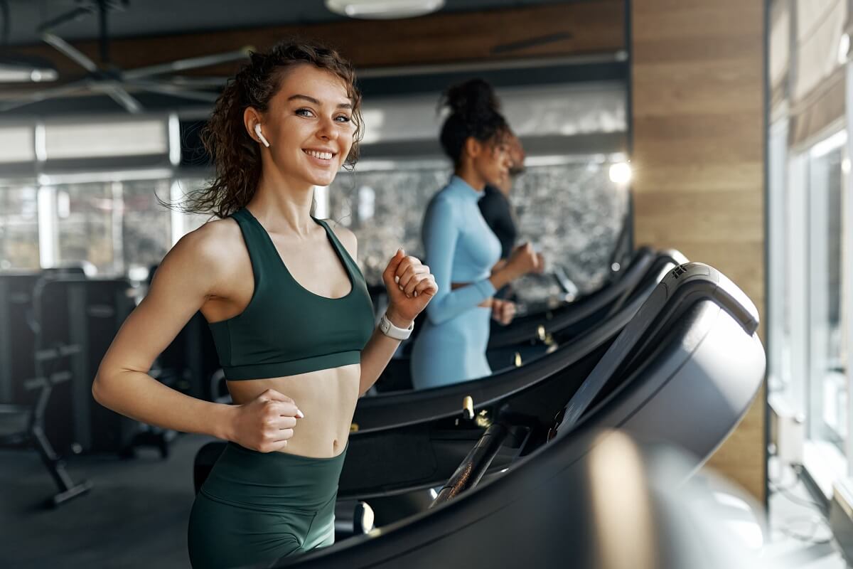 Playful moment at the gym