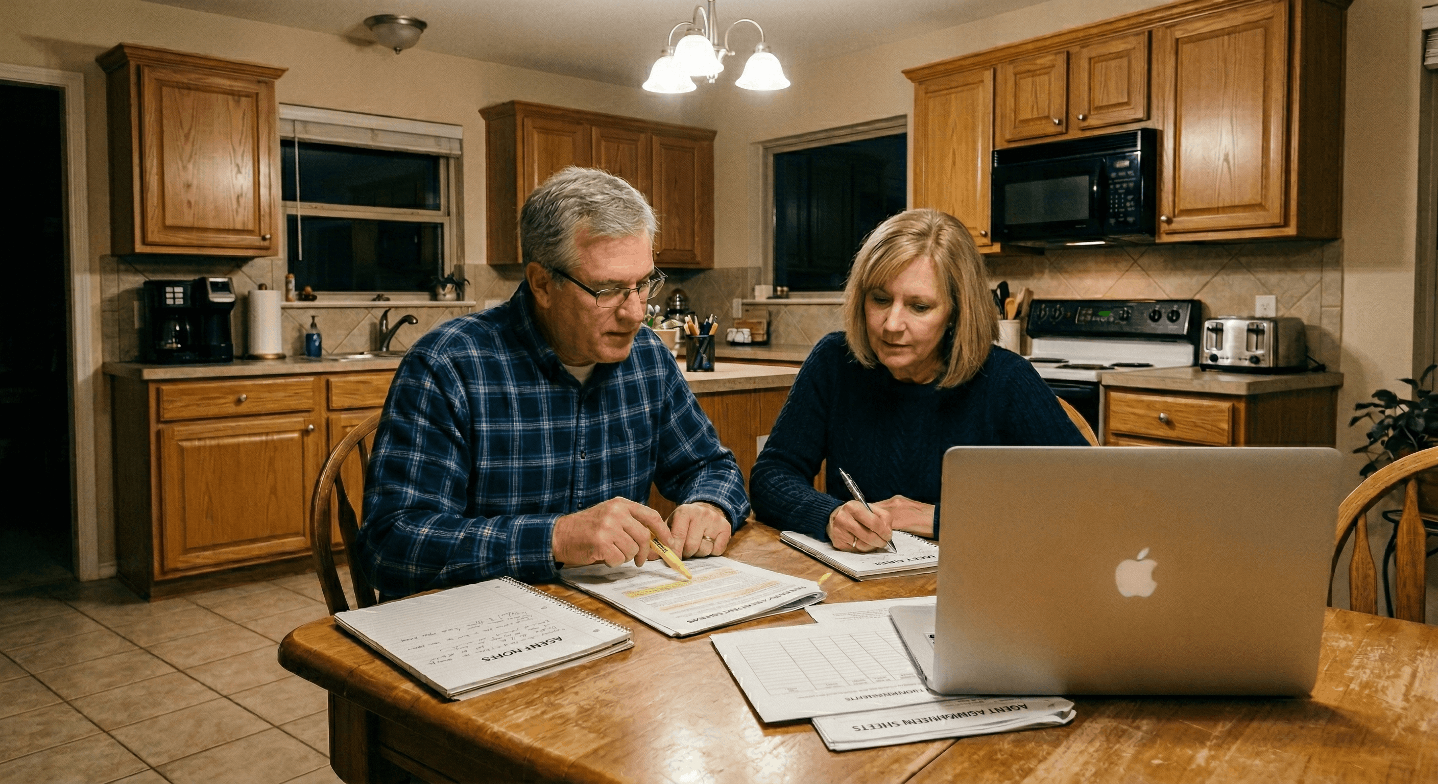 couple reviewing trophy club tx real estate agents and realtors