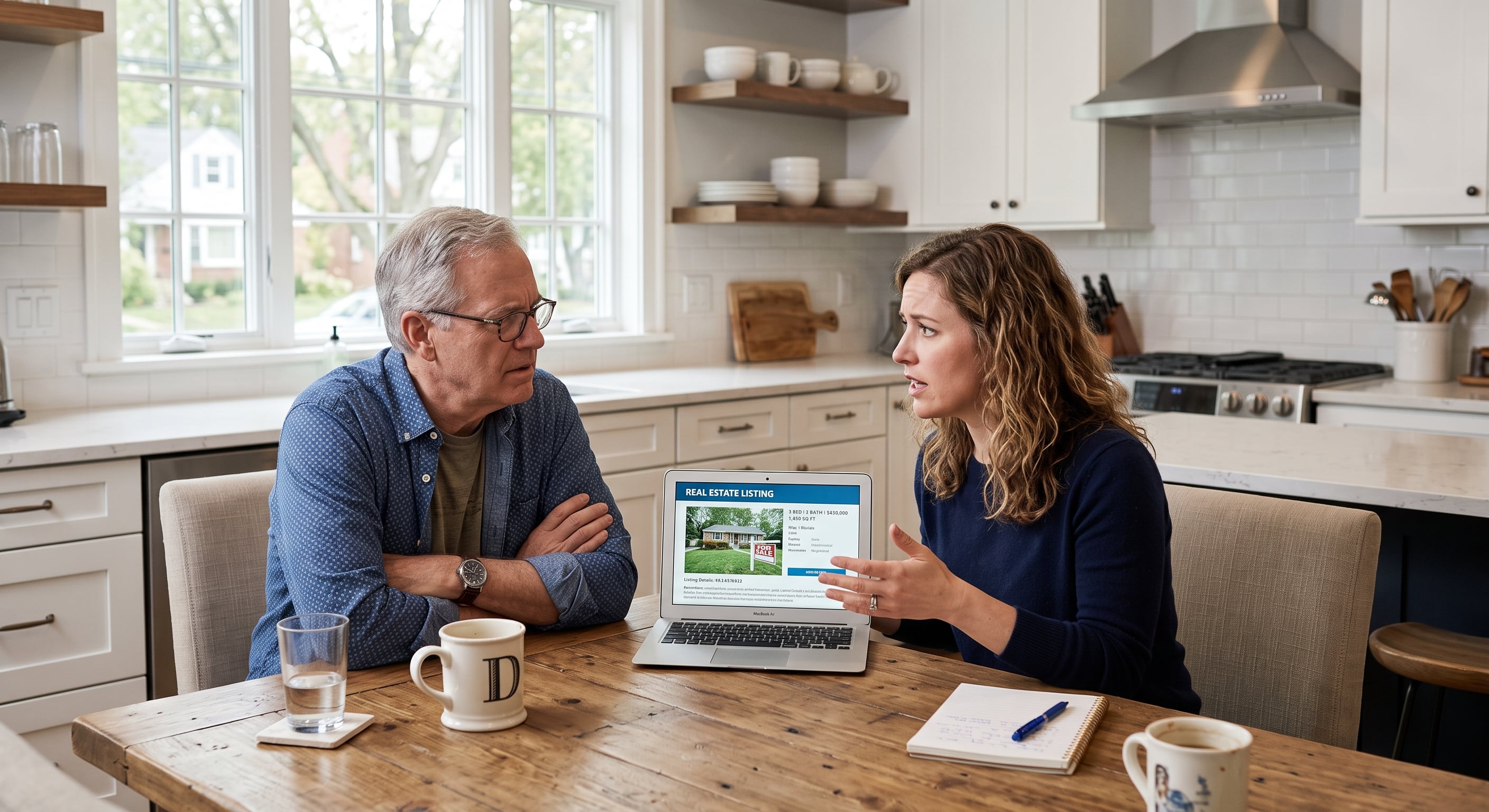 Family discussion about home purchase price and value