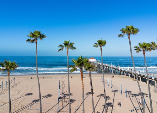 sunny beach pier view