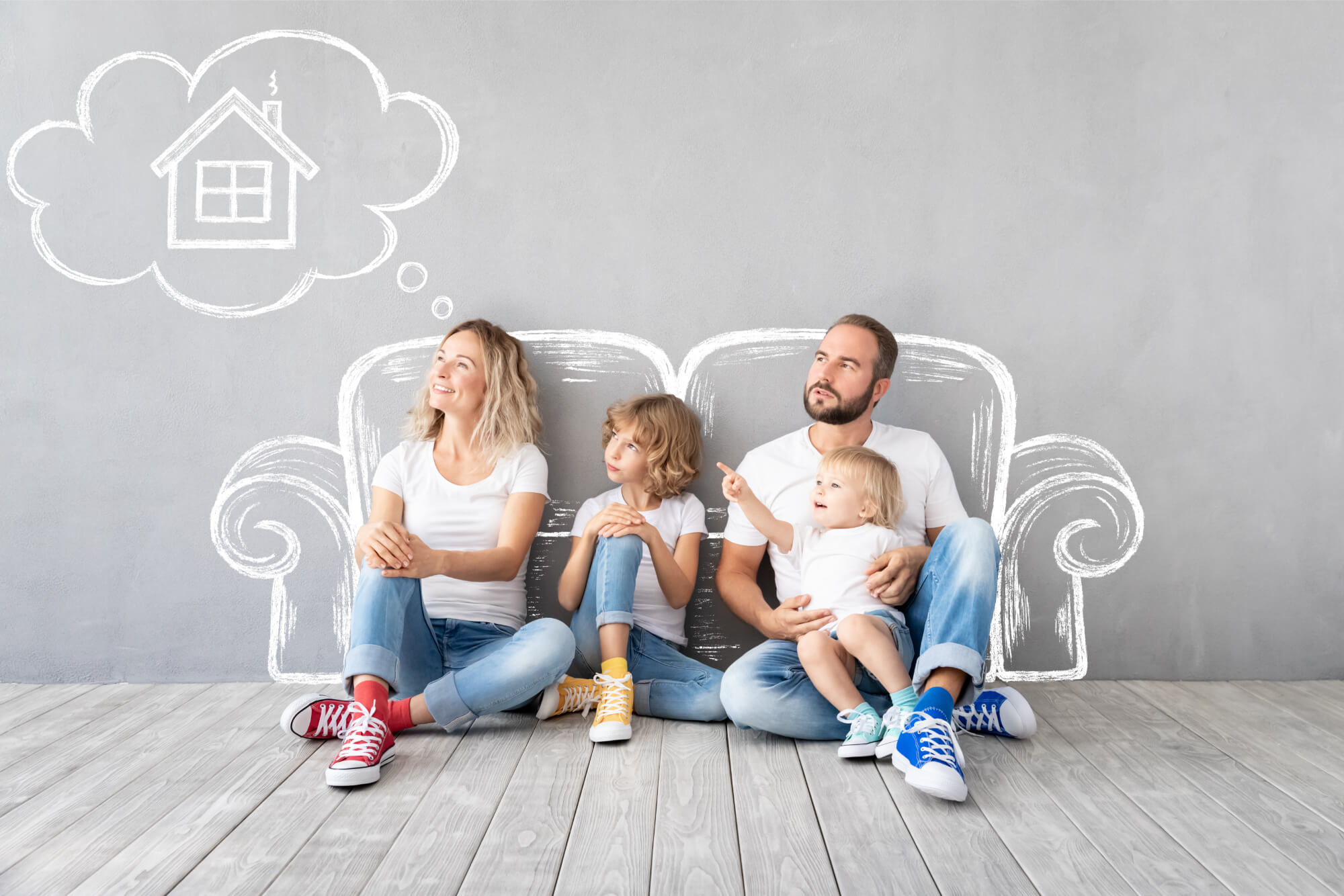 family dreaming new home
