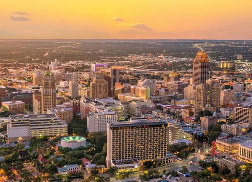 san antonio cityscape sunset