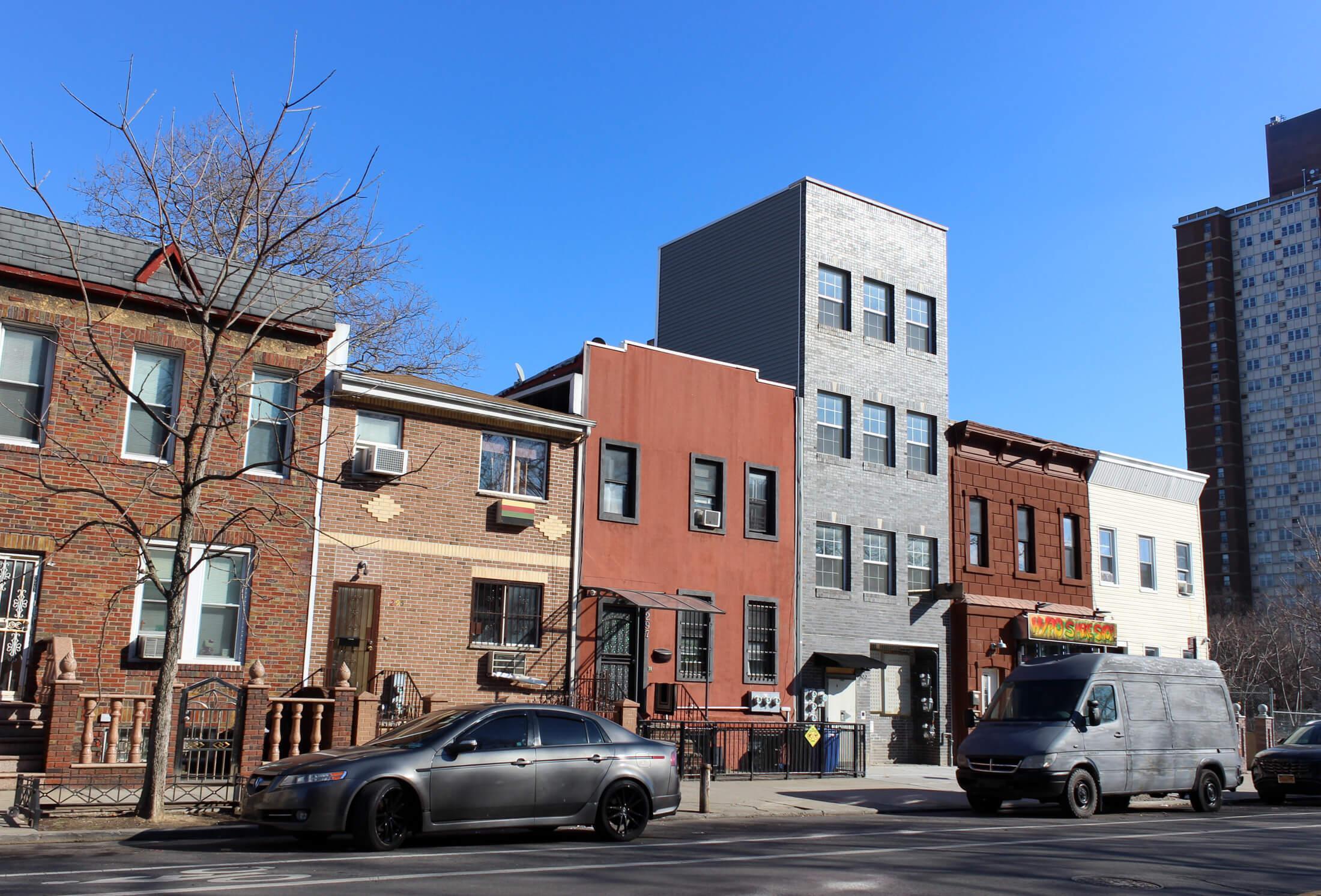 New multi-story residential building under construction in East New York