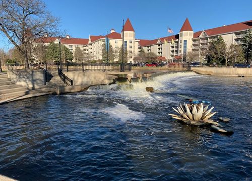 Beautiful river in downtown Waukesha Wisconsin