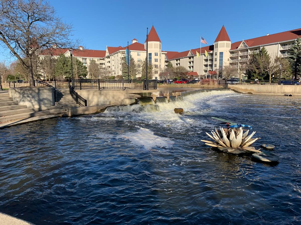Beautiful river in downtown Waukesha Wisconsin
